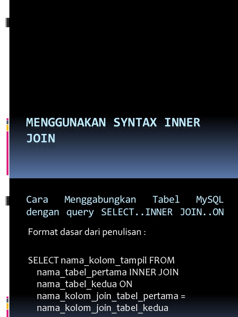 Panduan INNER JOIN MySQL Lengkap | PDF