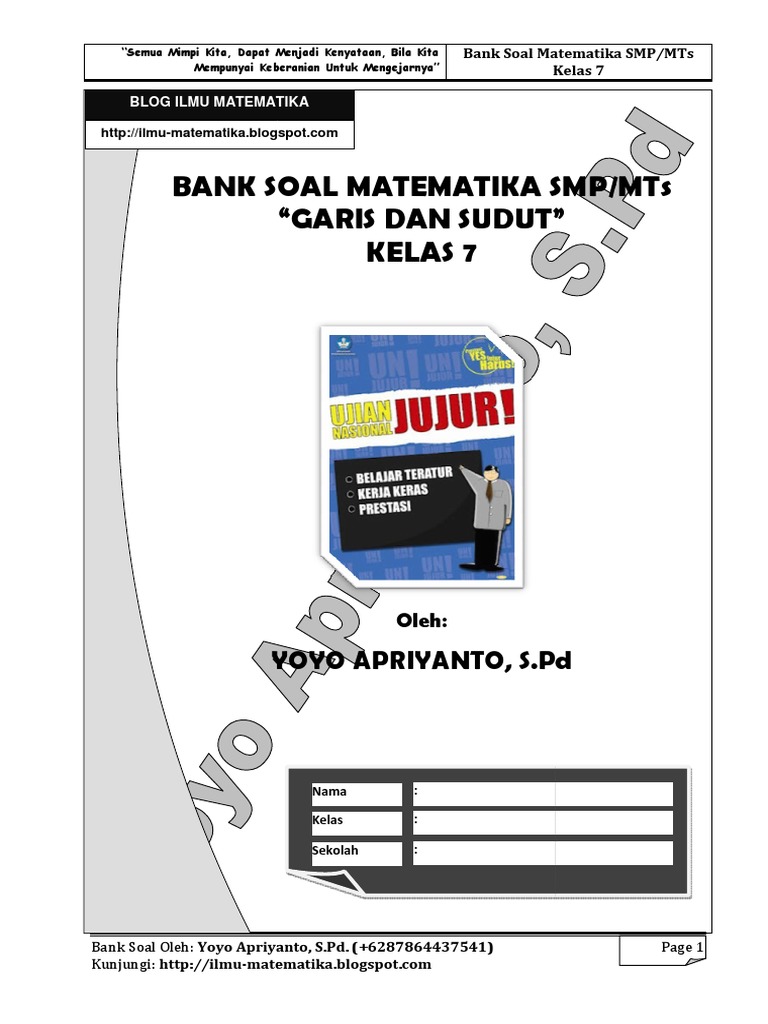 Bank Soal Garis Dan Sudut