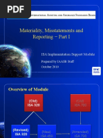 Materiality, Misstatements and Reporting Part I: ISA Implementation Support Module