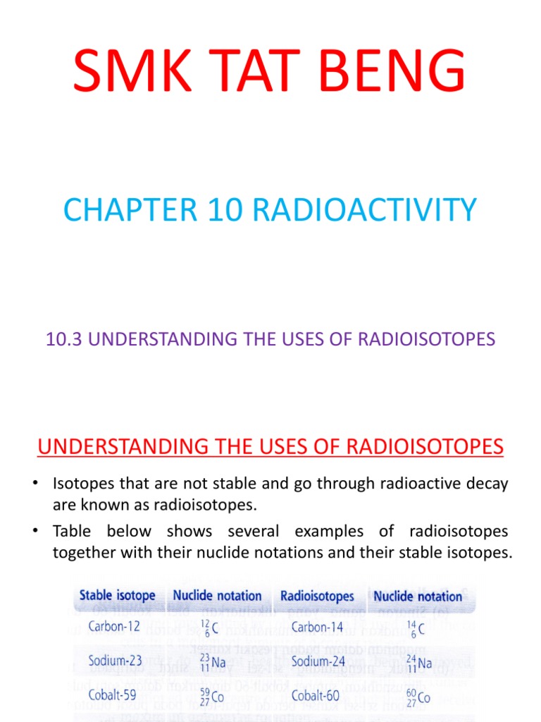 Understanding the Many Uses of Radioisotopes in Medicine, Agriculture, Industry and Archaeology