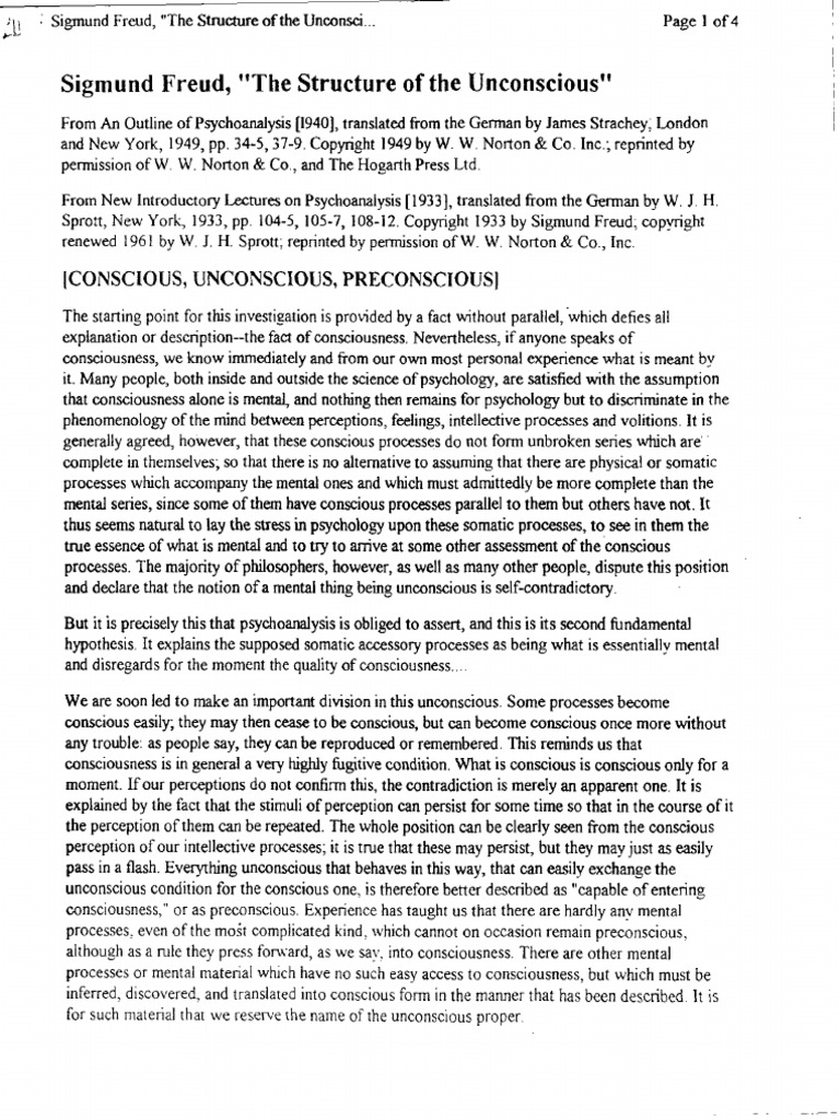 The Structure of The Unconscious | PDF