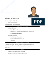 Ponce, Ronnel M.: Tertiary Education