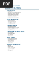 Mysql DBA Syllabus