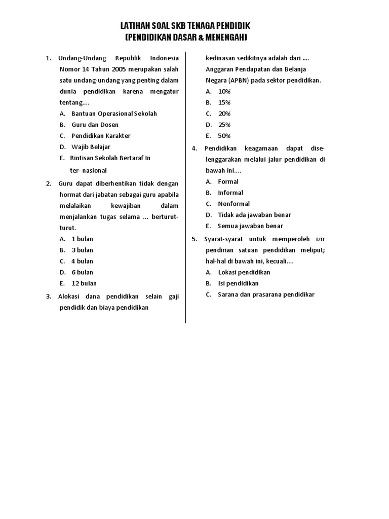 Soal Tes Kompetensi Bidang Dosen Pdf