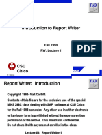 Introduction To Report Writer
