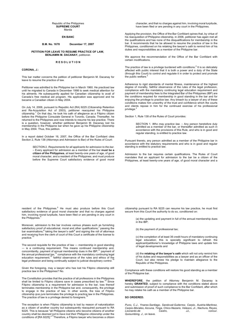 BM 1678 PDF Lawyer Bar Association