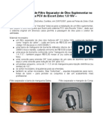 SAF - Adaptação de Filtro Separador de Óleo Suplementar no Sistema PCV do Escort Zetec 1.8 16V