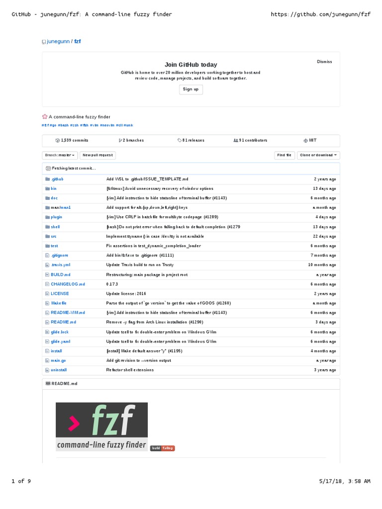 A Command-Line Fuzzy Finder | PDF | Command Line Interface | Fedora ...
