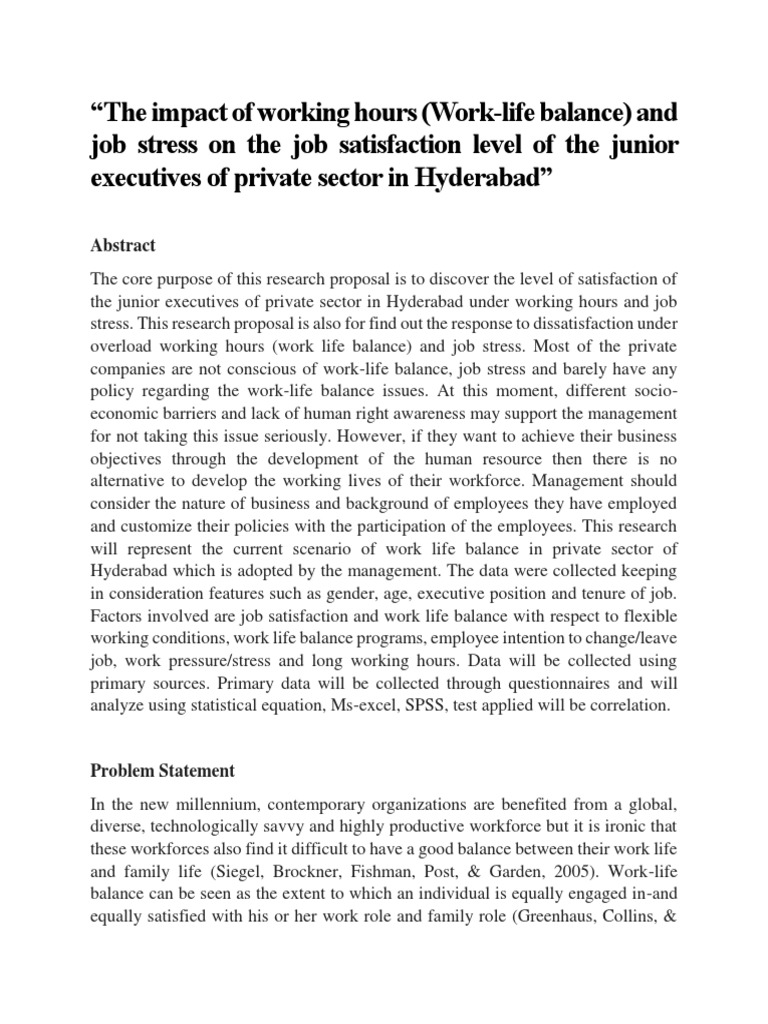 The Impact of Working Hours (Work-Life Balance) and Job Stress On The ...