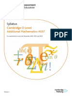 CAIE Syllabus - Add Maths PDF