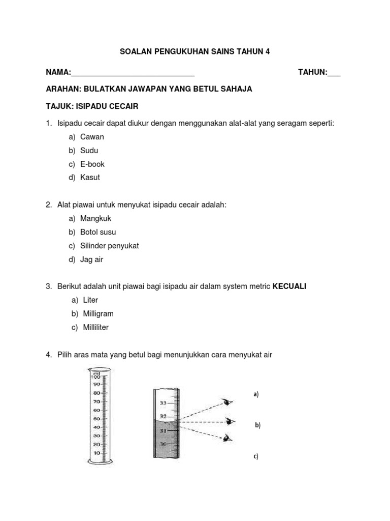 Soalan Pengukuhan Sains Tahun 4 Pdf