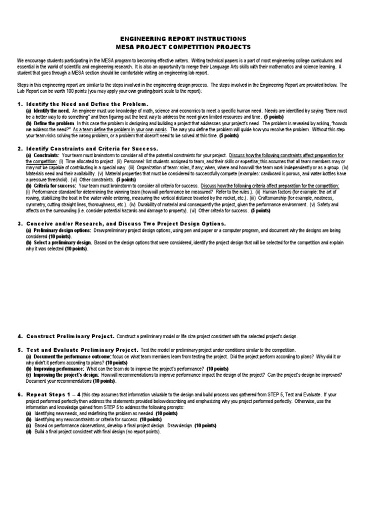 2.4 General Engineering Written Report Instructions and Rubirc | PDF ...