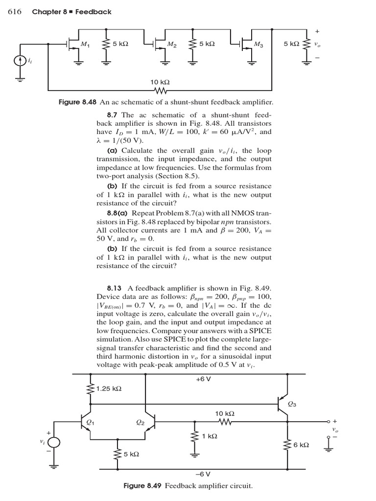 Ejercicios Del Capitulo Reaimentacion de Analysis and Design of Analog Integrated Circuits, Gray