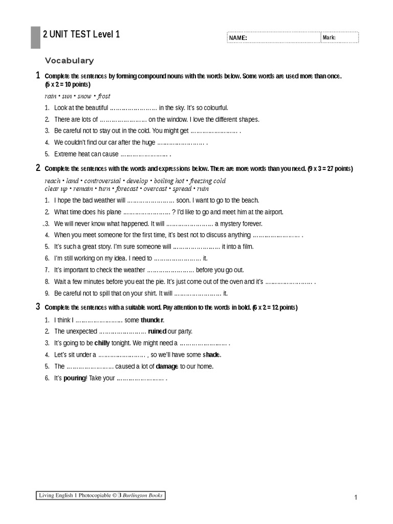 Unit 2 Self Test 1 | PDF | Ellipsis | Linguistics