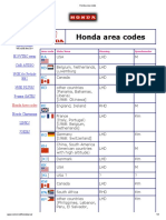 Honda Area Codes