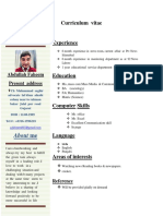 CV Abdullah Faheem Experience Education Skills Languages Interests