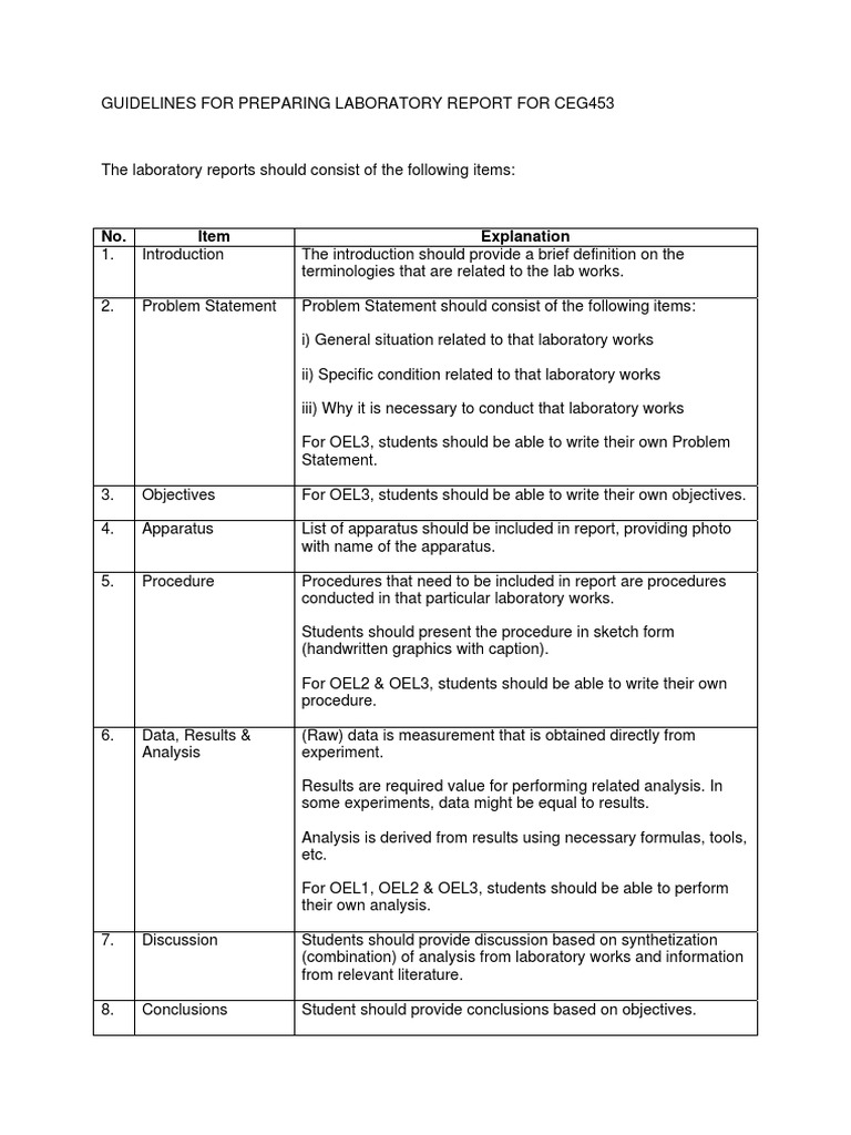 Laboratory Report Guidelines for CEG453 | PDF | Science & Mathematics ...