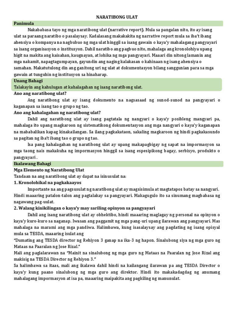 G4 - Naratibong Ulat | PDF