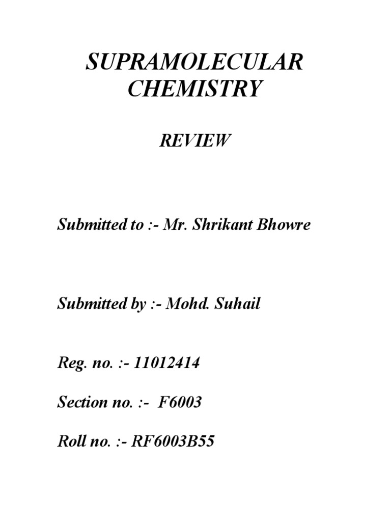 Supramolecular Chemistry Insights | PDF | Supramolecular Chemistry | Nature