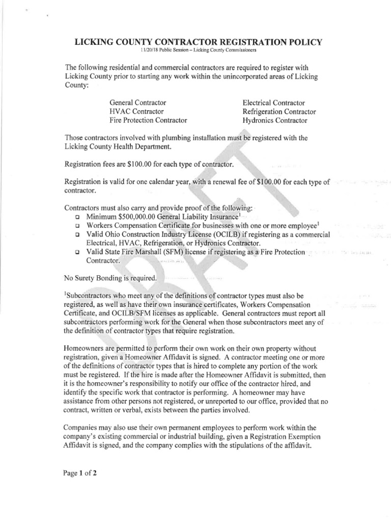LC Contractor Registration Policy | PDF