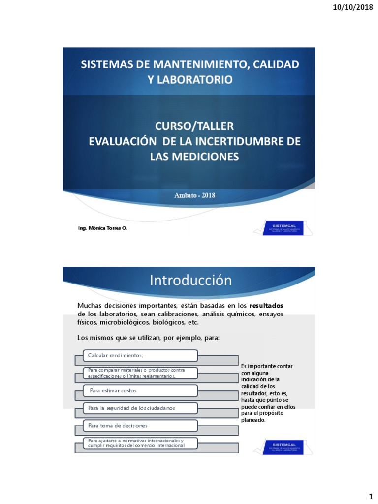 Evaluación de la Incertidumbre en Mediciones | PDF | Medición | Calibración