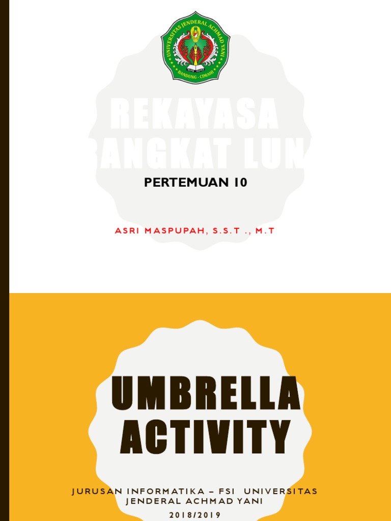 Umbrella Activity PDF Component Based Software Engineering