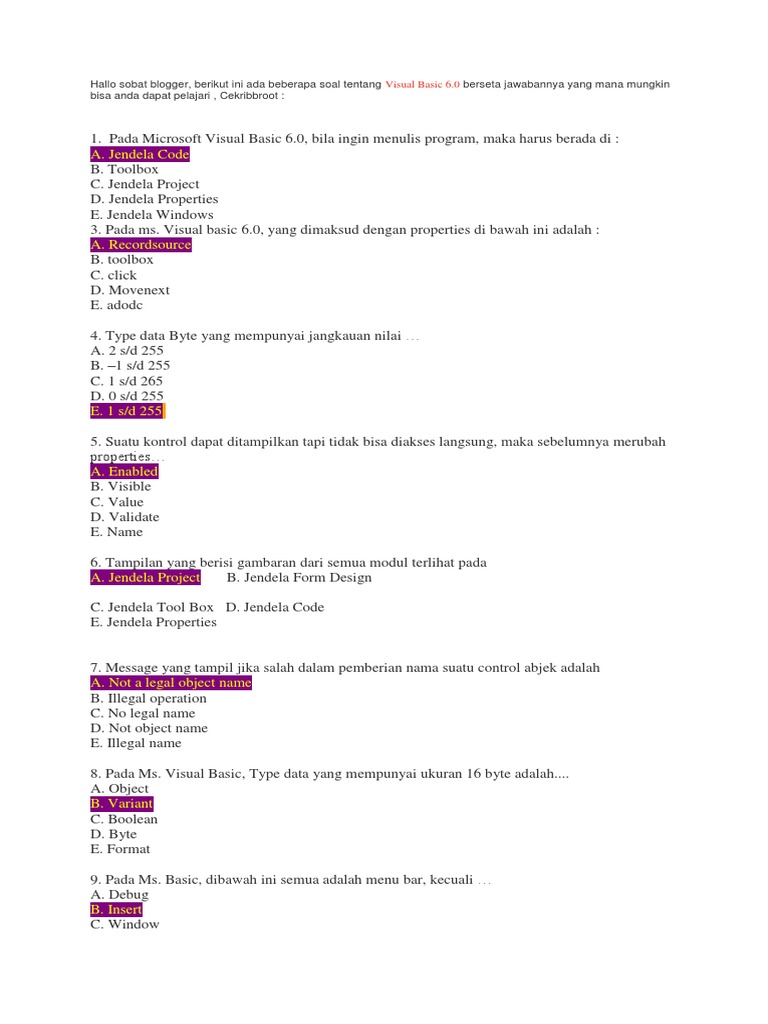 Soal Visual Basic