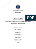 Determinaciones Físico Químicas Asociada a La Madurez de Vegetales.
