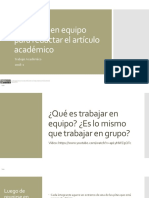 Semana 4. El Trabajo en Equipo para Redactar El Artículo Académico