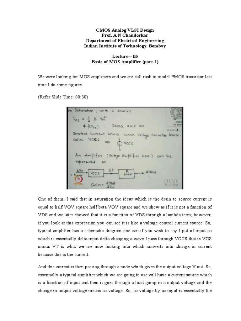 Lec5 Bipolar Junction Transistor Mosfet