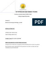 University of Petroleum and Energy Studies: Continuous Evaluation Report of Minor Project College of Engineering Studies