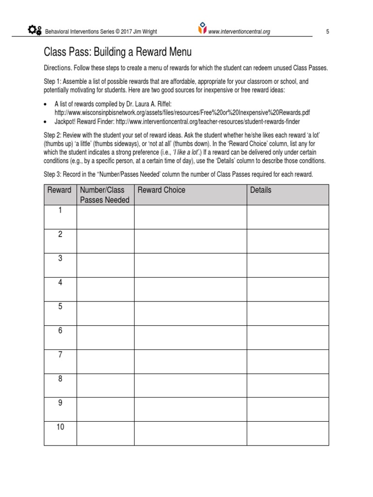 Behavior Management Escape Avoidance Class Pass 2 | PDF