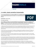 La Radio, Hacia Narrativa Transmedia - Radio World