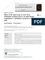 Effect of Orthodontic Treatment and Gender on Plaque Index