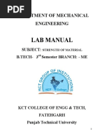 Lab Manual: Department of Mechanical Engineering