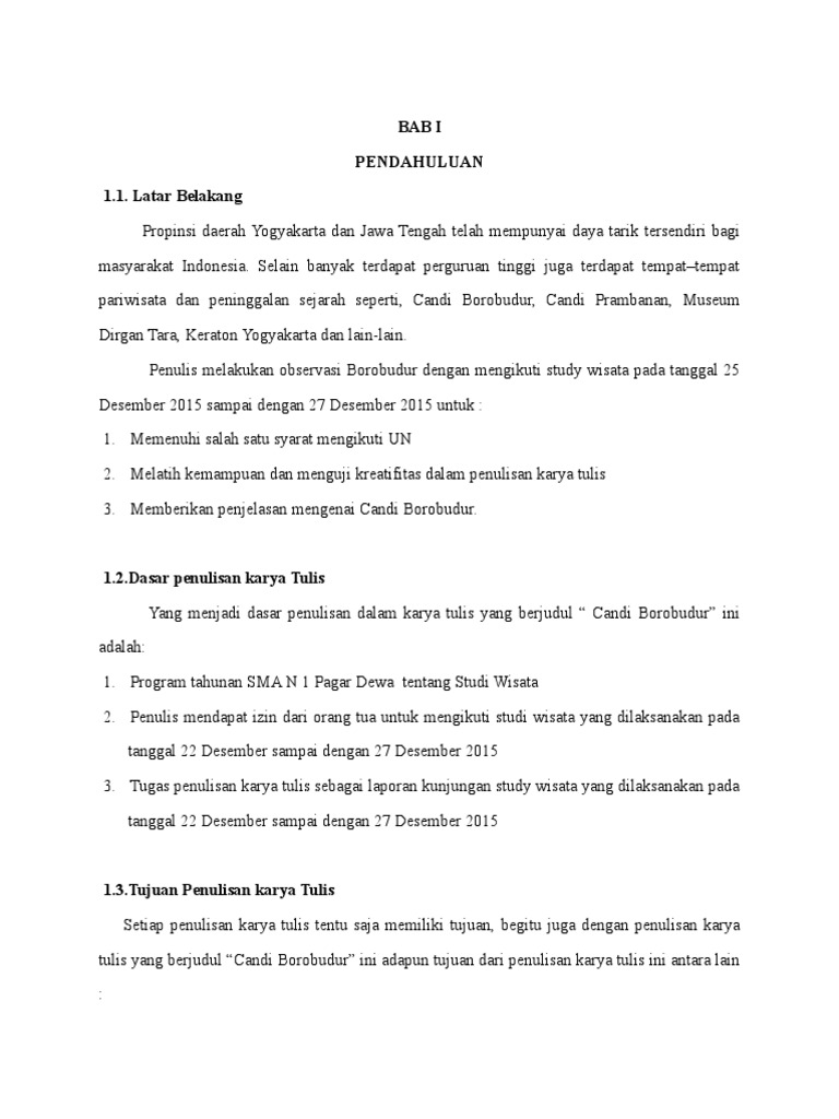 Laporan Kunjungan Wisata