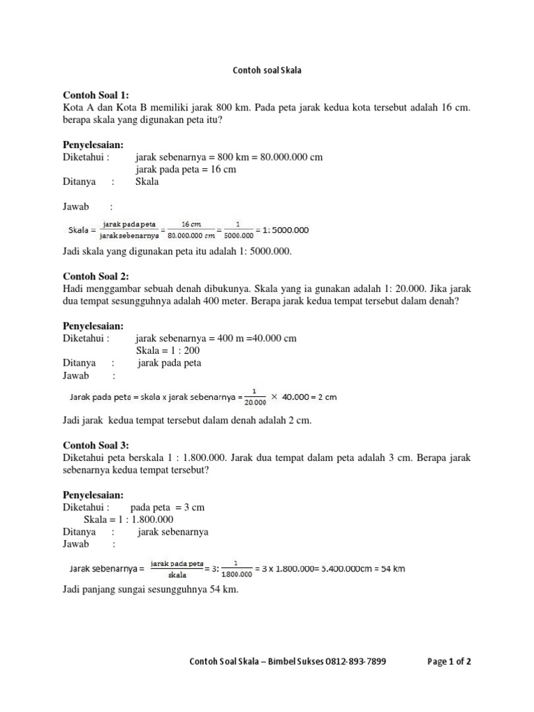 Contoh Soal Skala