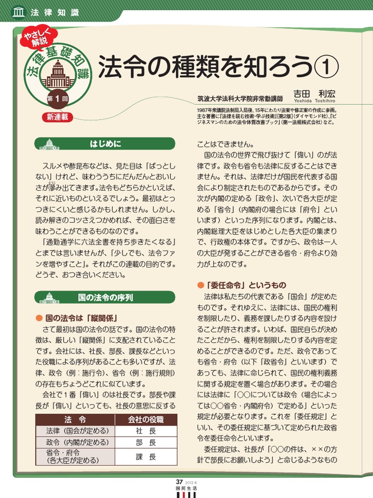 法令の種類を知ろう
