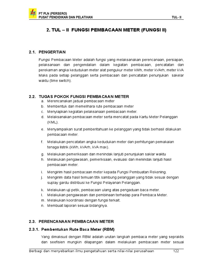 Prosedur Pembacaan Meter Listrik | PDF