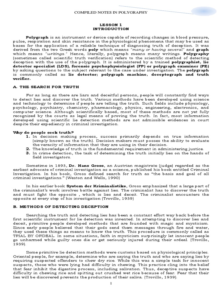 Polygraphy Notes Pdf Polygraph Autonomic Nervous System