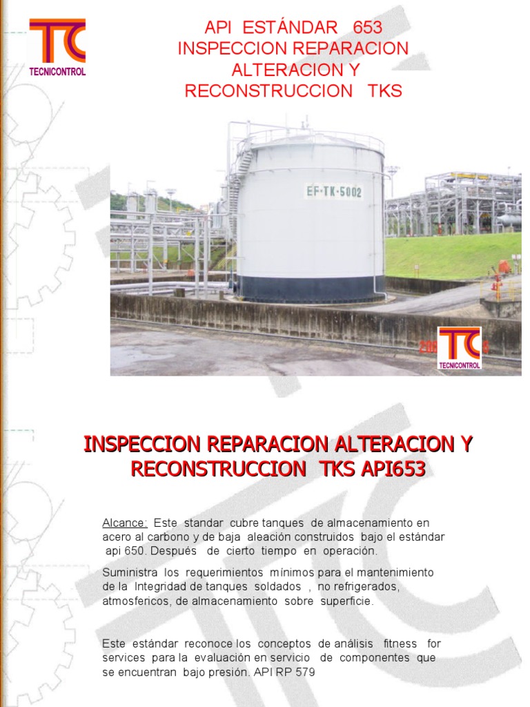 Inspección y Mantenimiento de Tanques API 653 | PDF | Corrosión | Tanques