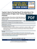 Teachers View On The Role-Play of The Authorities in The Implementation of Higher Order Thinking Skills (HOTs) in Preschool2