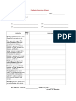 Debate Scoring Sheet Rubrik