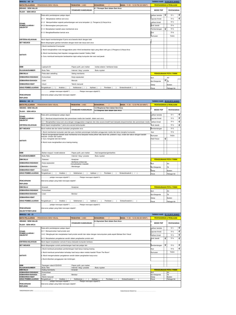 Rph Pendidikan Seni Visual Tingkatan 3 Kssm Pdf