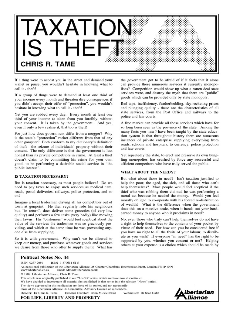 Taxation Is Theft PDF | PDF | Wealth | Taxes