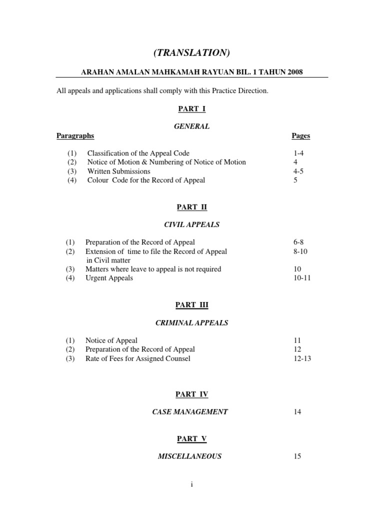 Coa Practice Direction Bi Pdf Pdf Judgment Law Appeal