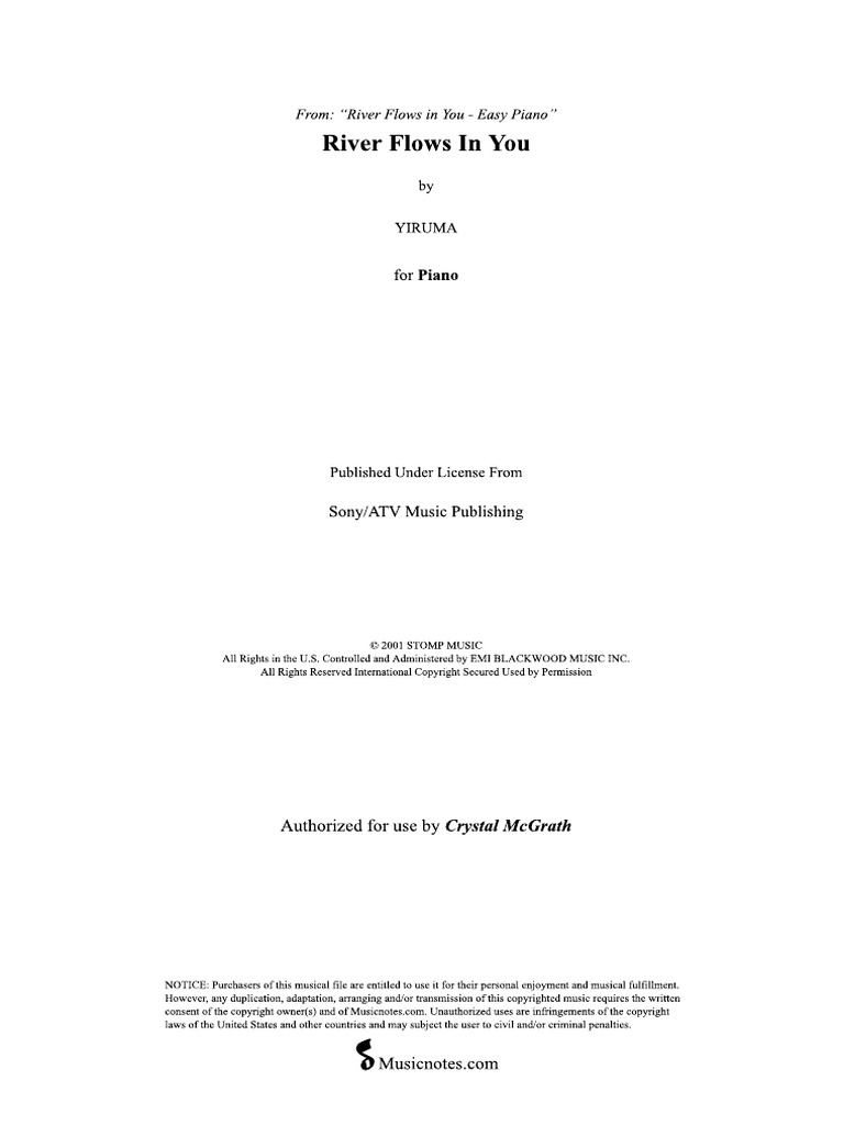 River Flows In You E Minor