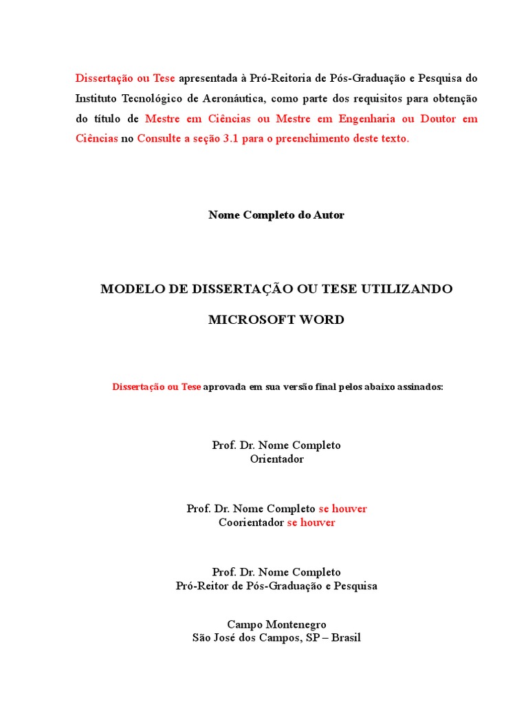 Modelo de Dissertação Ou Tese - 0 | Download grátis PDF | Citação ...