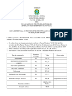 Lista referencial de procedimentos hospitalares