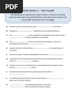 IGCSE Section 1 Test